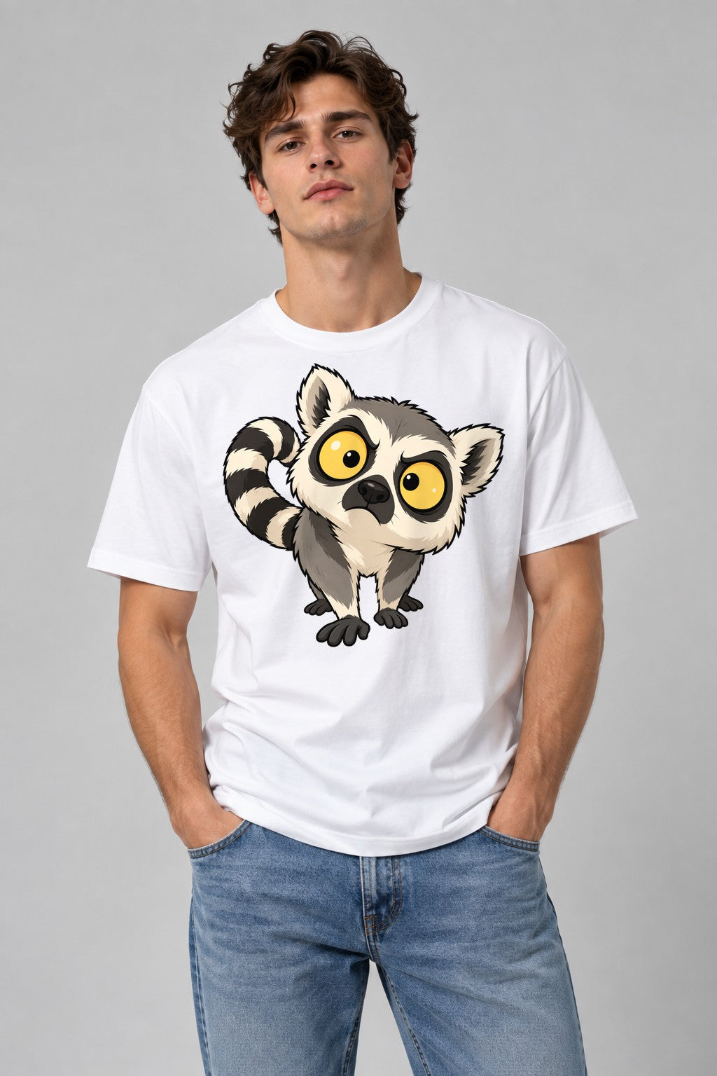 Wide Eyed Lemur - White