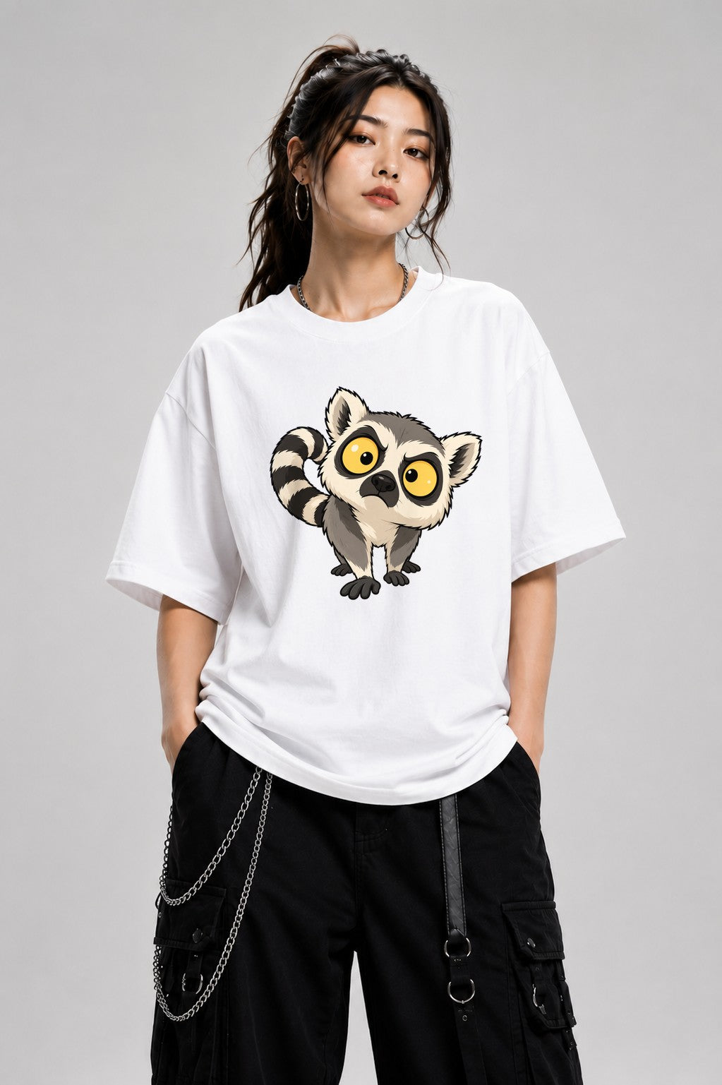 Wide Eyed Lemur - White