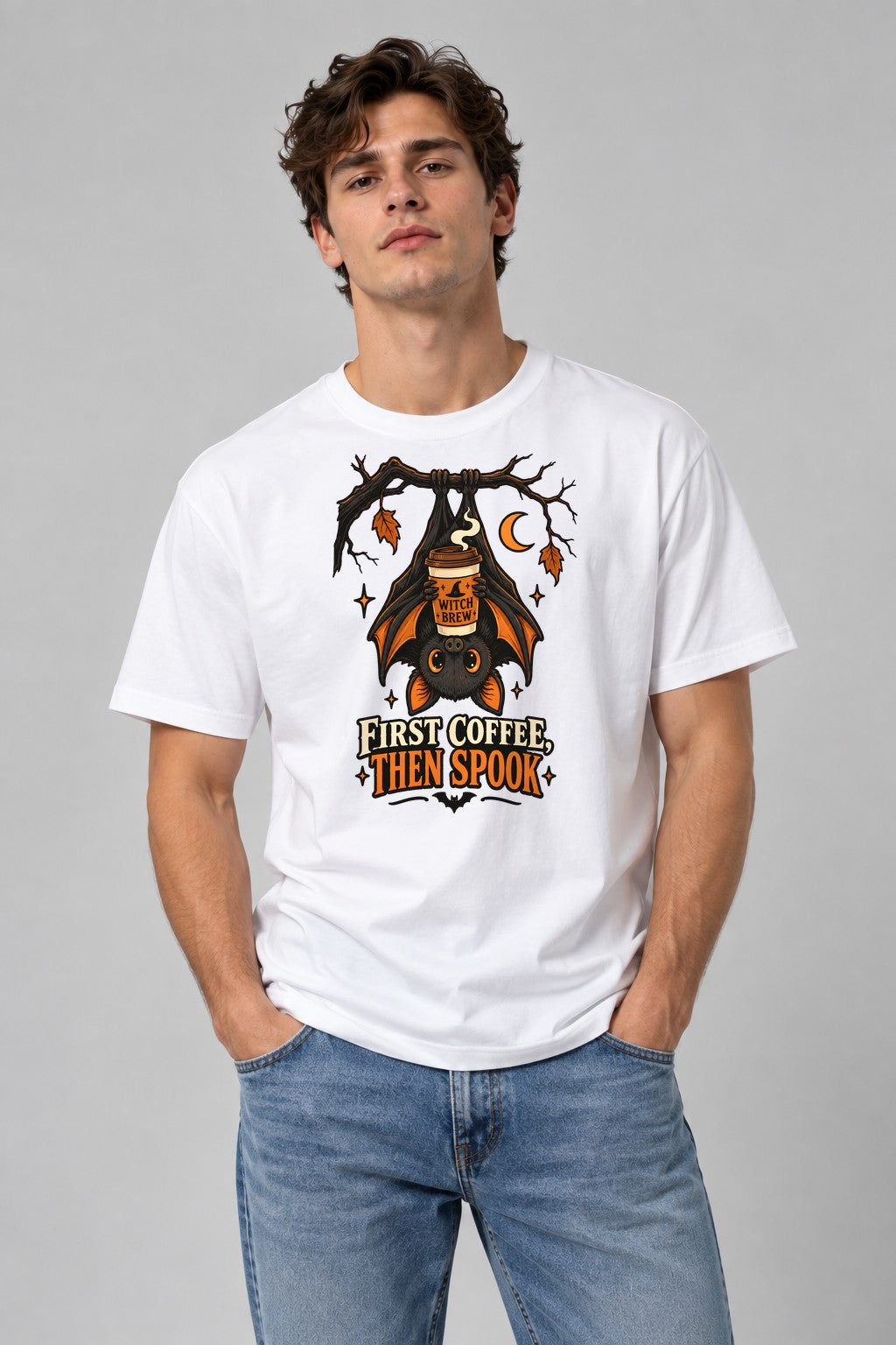 Witch Brew Coffee Bat - White