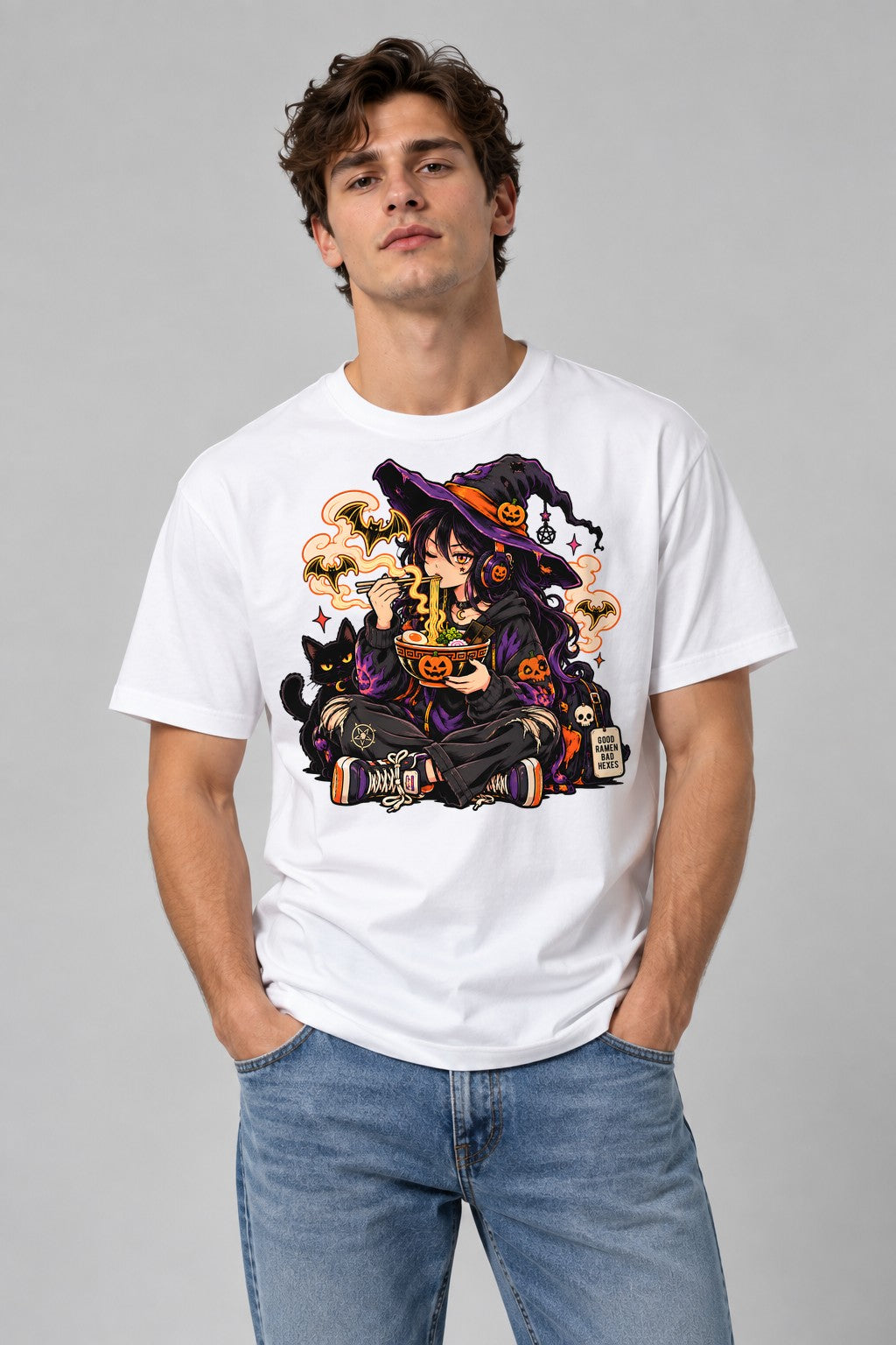 Witch Eating Ramen - White
