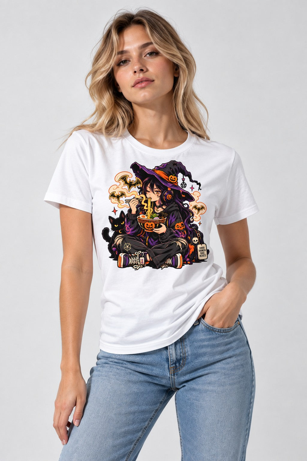 Witch Eating Ramen - White