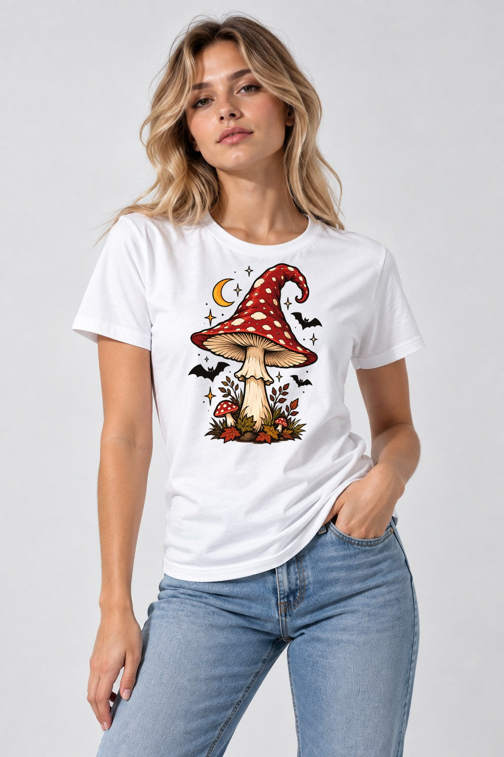 Witch Hat Mushroom - White