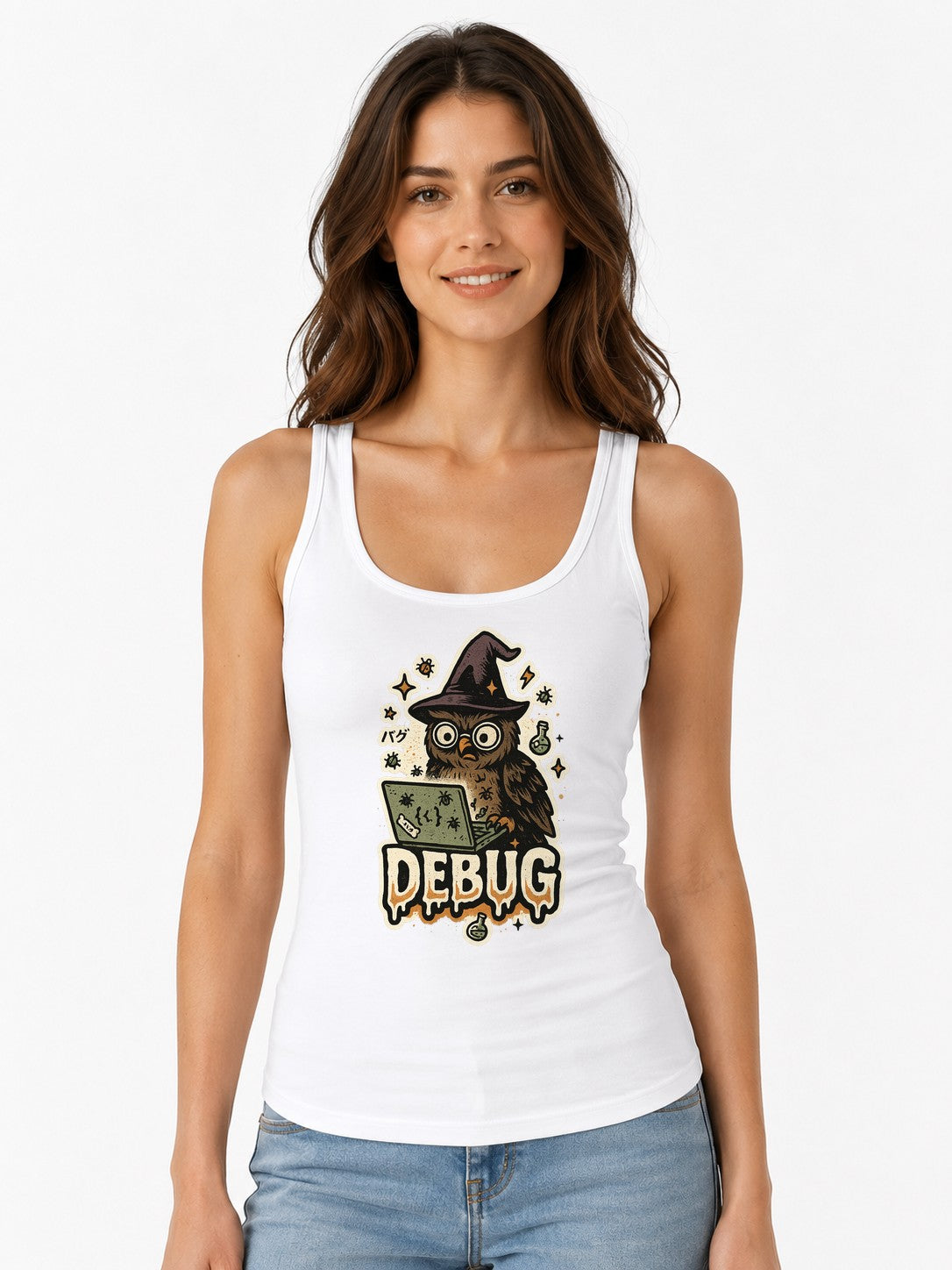 Witch Owl Coder - White