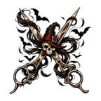 Witch Scissors Skull