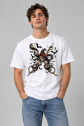 Witch Scissors Skull - White