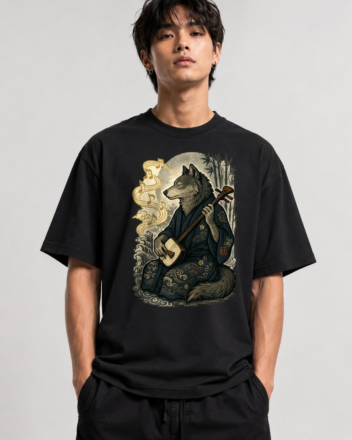 Wolf Shamisen Player - Black