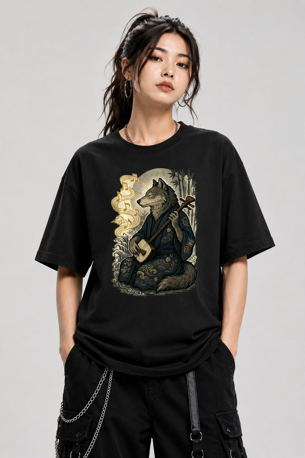 Wolf Shamisen Player - Black