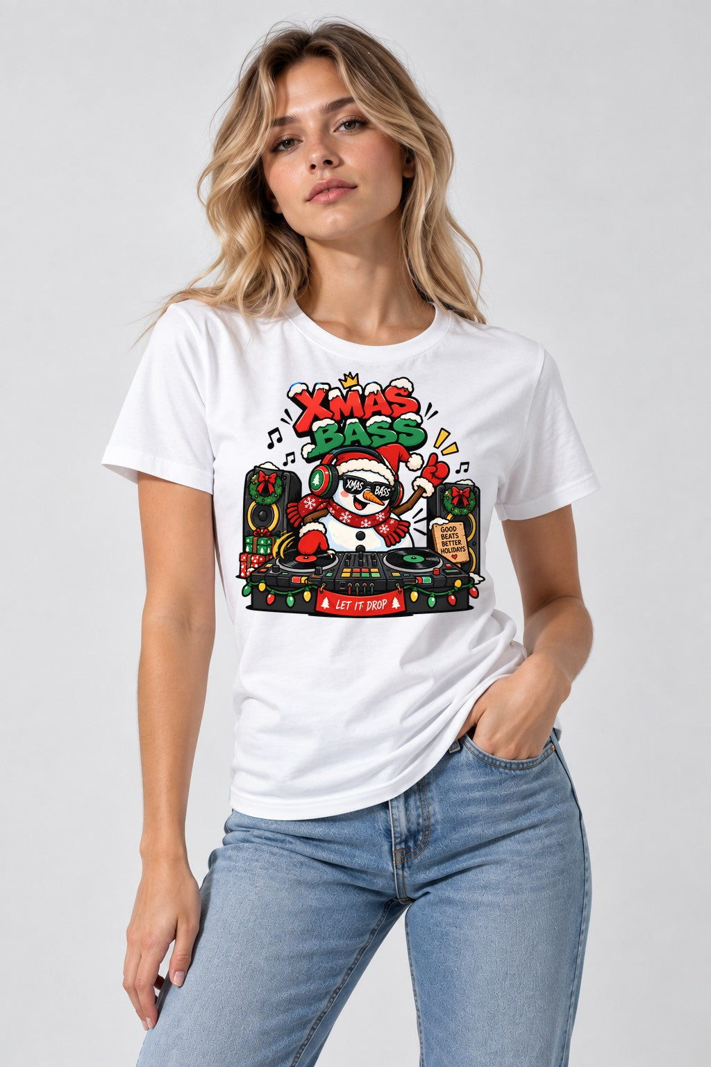 Xmas Bass DJ - White