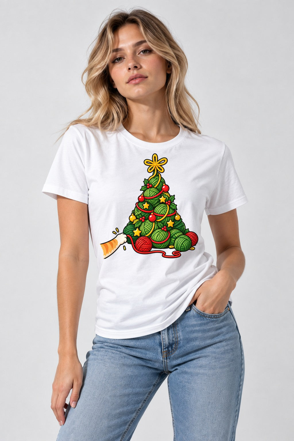 Yarn Christmas Tree - White