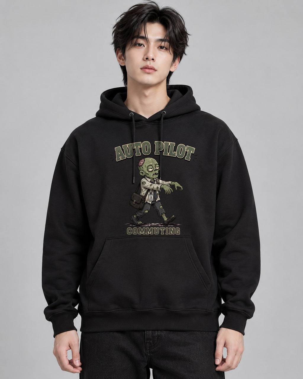 Zombie Auto Pilot Commuting to Work - Black
