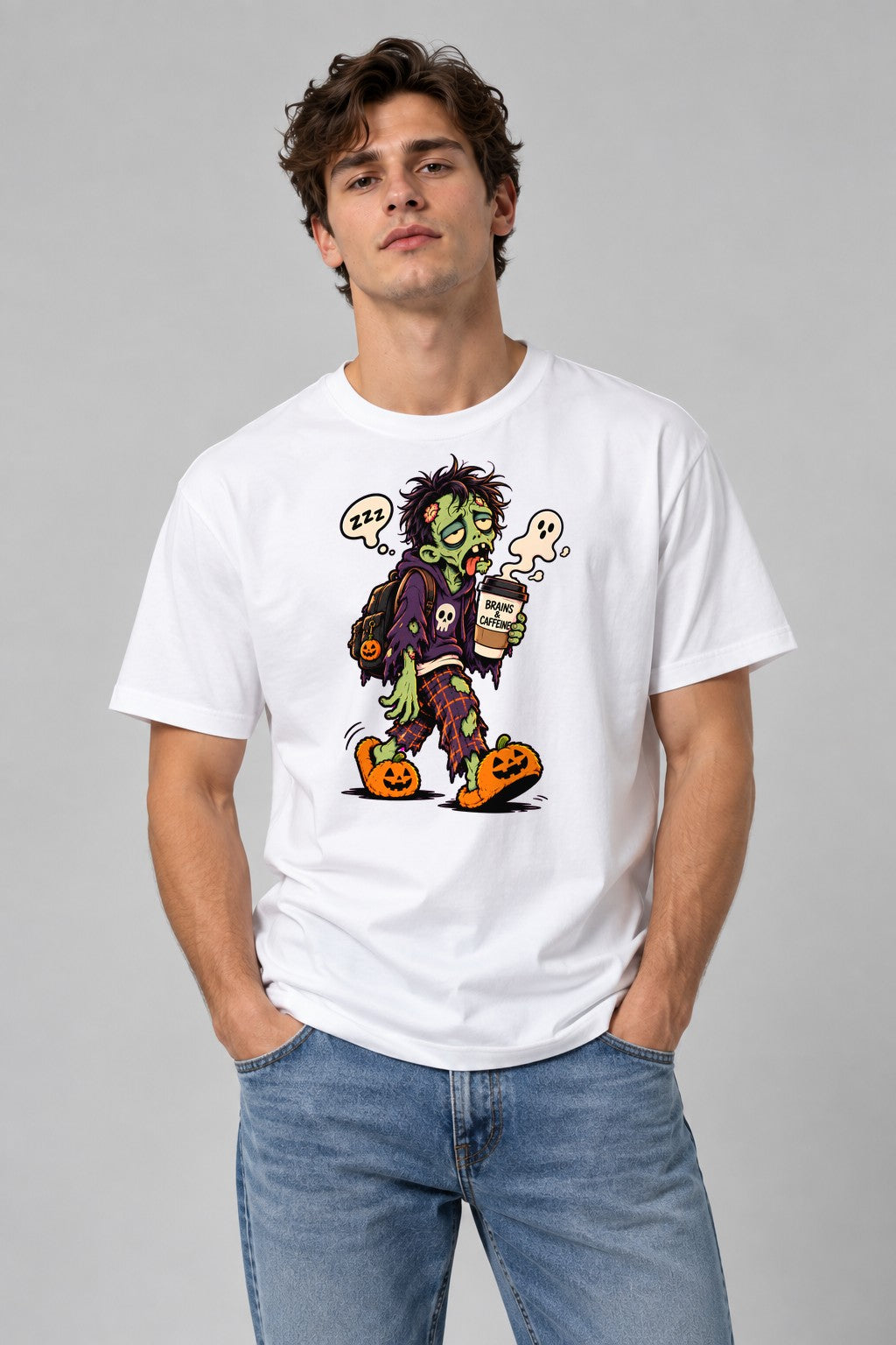 Zombie Coffee Student - White