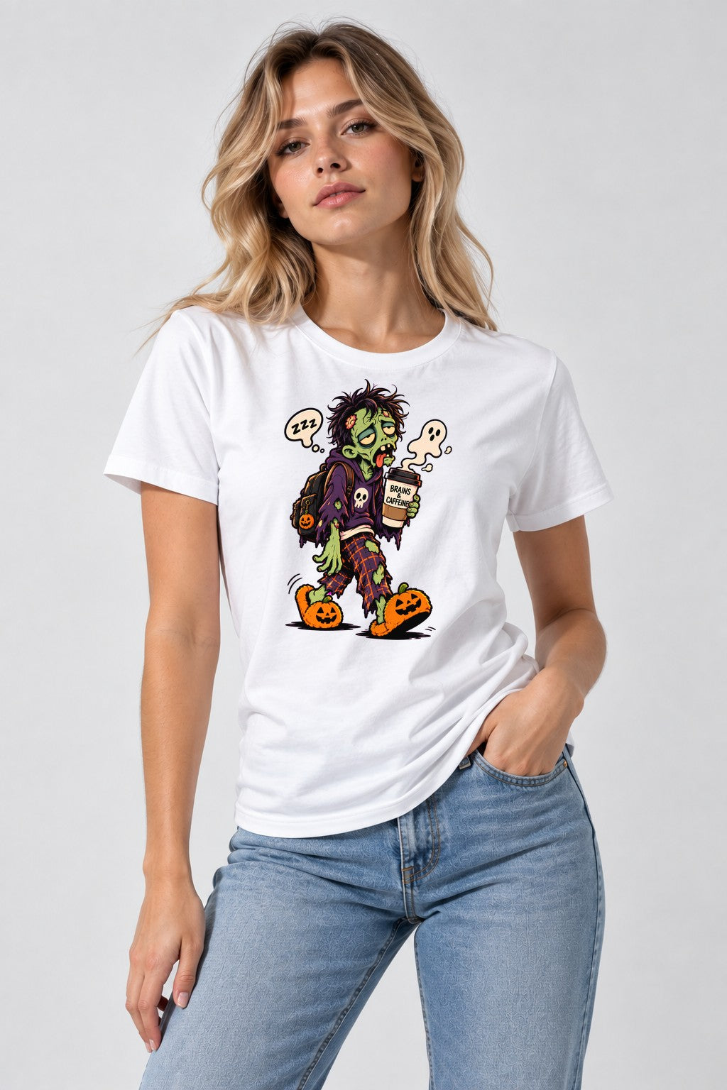 Zombie Coffee Student - White